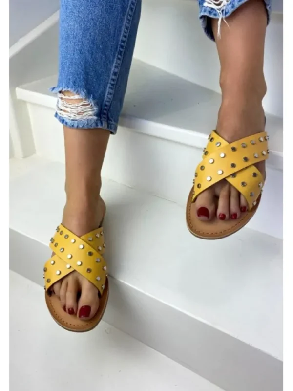Femme Les Petites Bombes - LPB Sandales & Nu-Pieds^Mules Cuir Belma Moutarde-Les Petites Bombes
