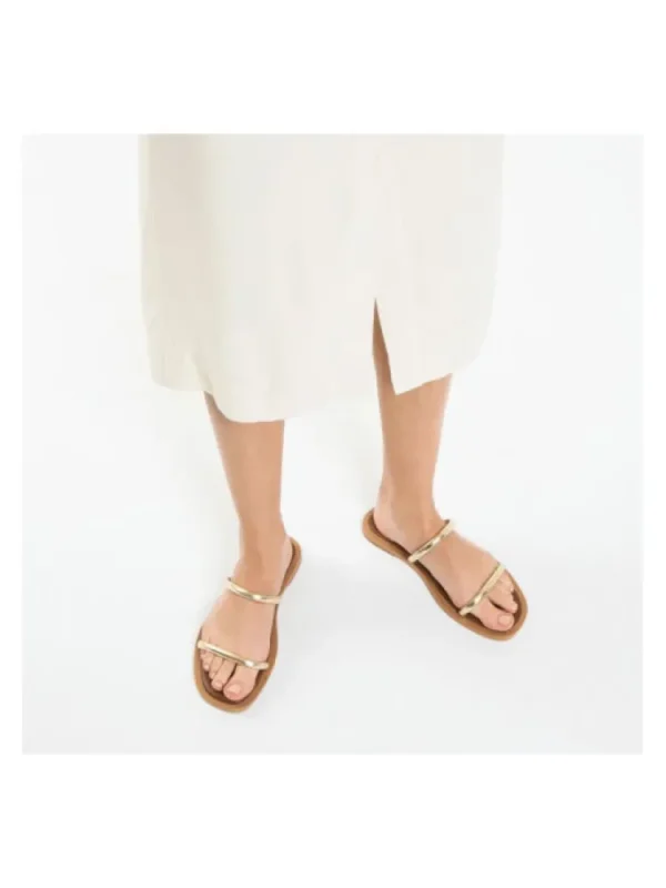 Femme Vanessa Wu Sandales & Nu-Pieds^Mules Minimalistes Or-