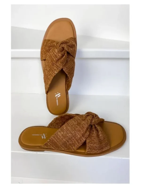 Femme Vanessa Wu Sandales & Nu-Pieds^Mules Nouees Effet Raphia-