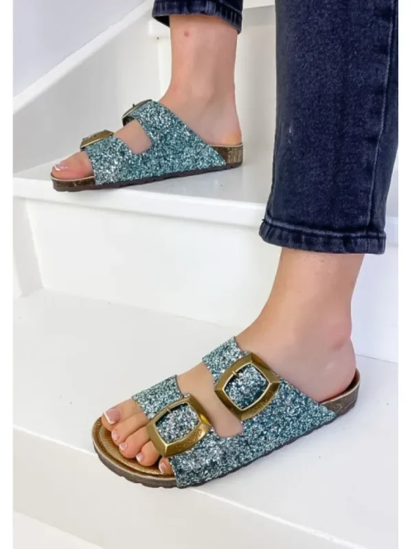 Femme Semerdjian Sandales & Nu-Pieds^Mules Sesamo Galaxy Vert-