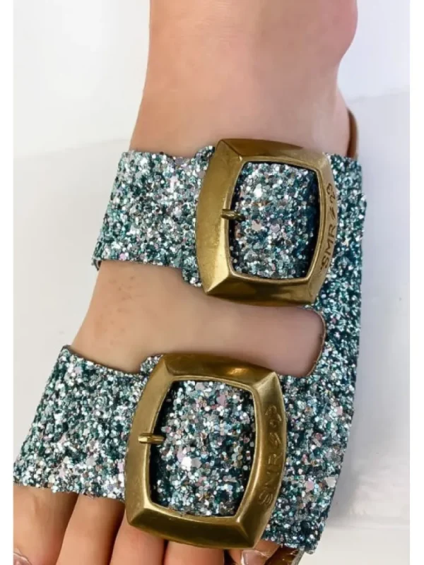 Femme Semerdjian Sandales & Nu-Pieds^Mules Sesamo Galaxy Vert-
