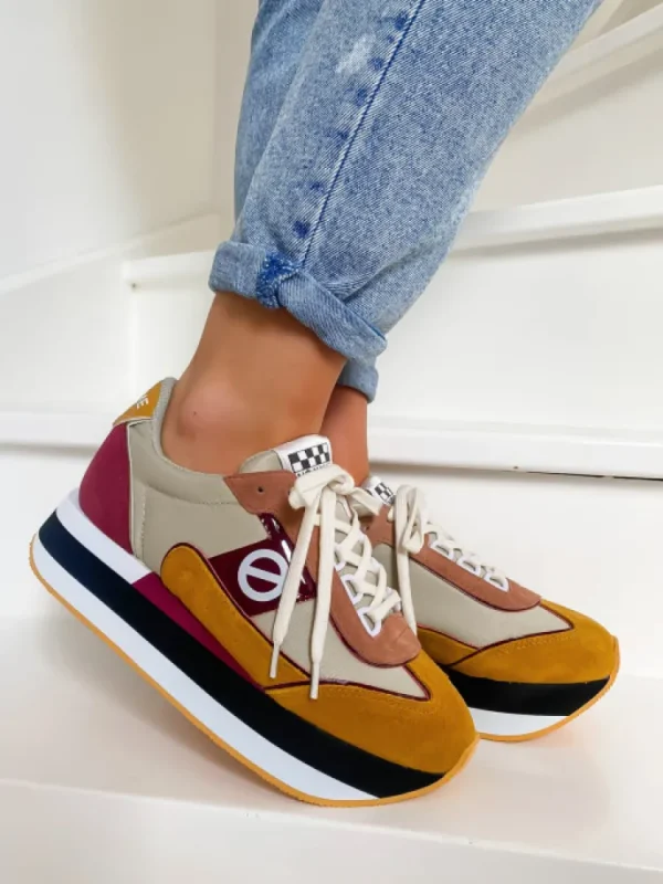 Femme No Name Baskets^-Boom Jogger Mais/Beige