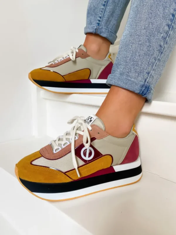 Femme No Name Baskets^-Boom Jogger Mais/Beige