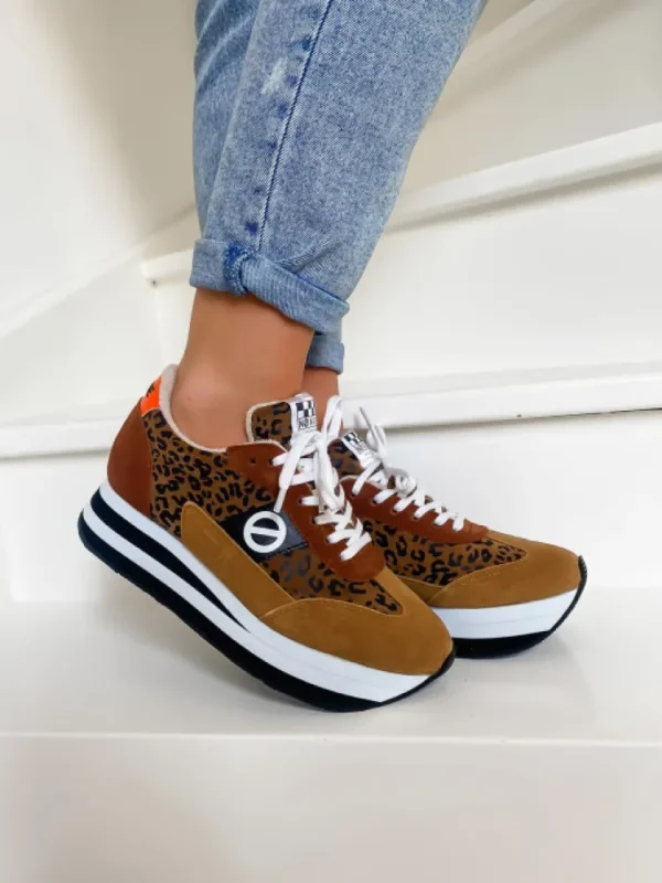 Femme No Name Baskets^-Flex M Jogger Tan/Brown