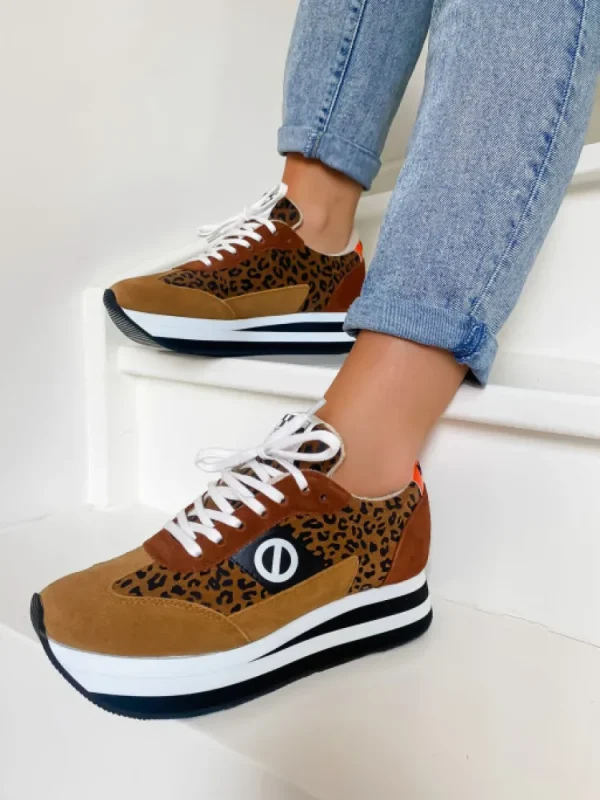 Femme No Name Baskets^-Flex M Jogger Tan/Brown