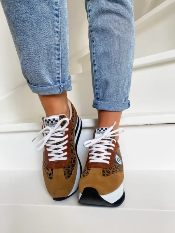 Femme No Name Baskets^-Flex M Jogger Tan/Brown