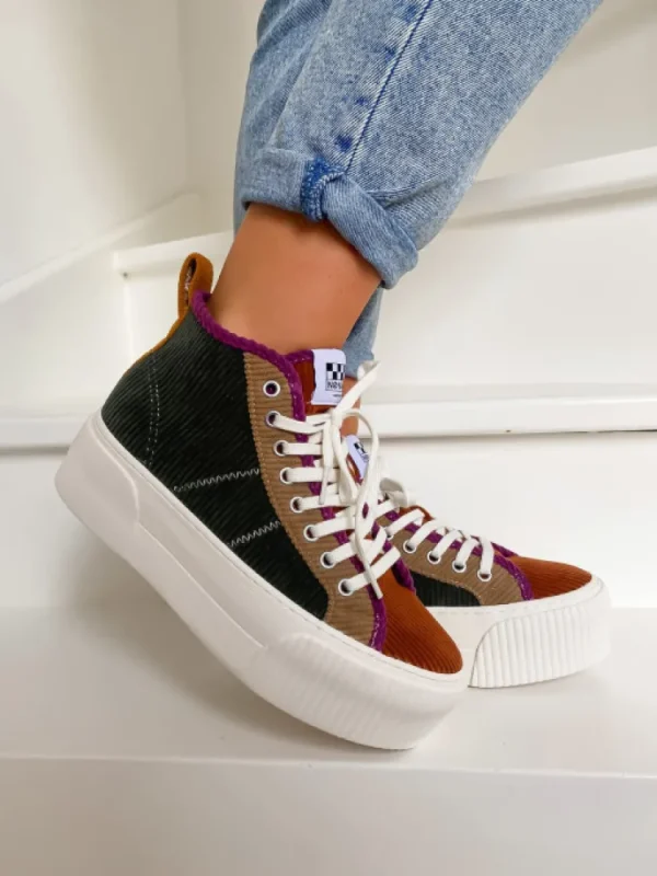 Femme No Name Baskets^-Iron Mid Daddy Kaki/Nuts