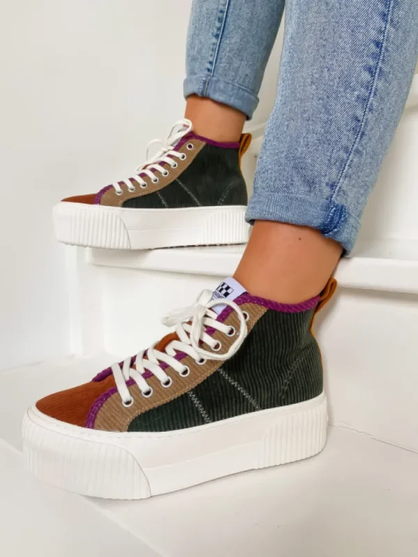 Femme No Name Baskets^-Iron Mid Daddy Kaki/Nuts