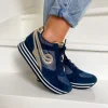 Femme No Name Baskets^-Parko Jogger Navy/Gold