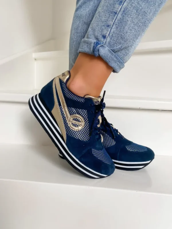Femme No Name Baskets^-Parko Jogger Navy/Gold