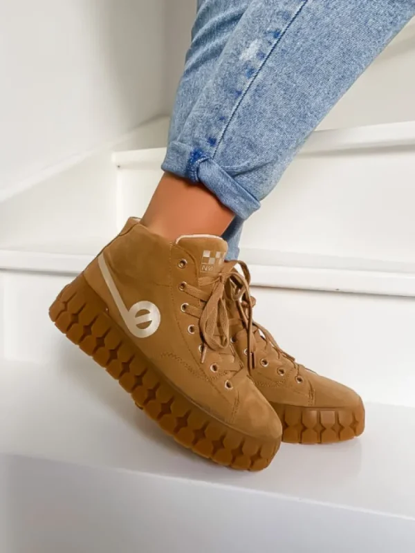 Femme No Name Baskets^-Play Mid Nuts/Gold
