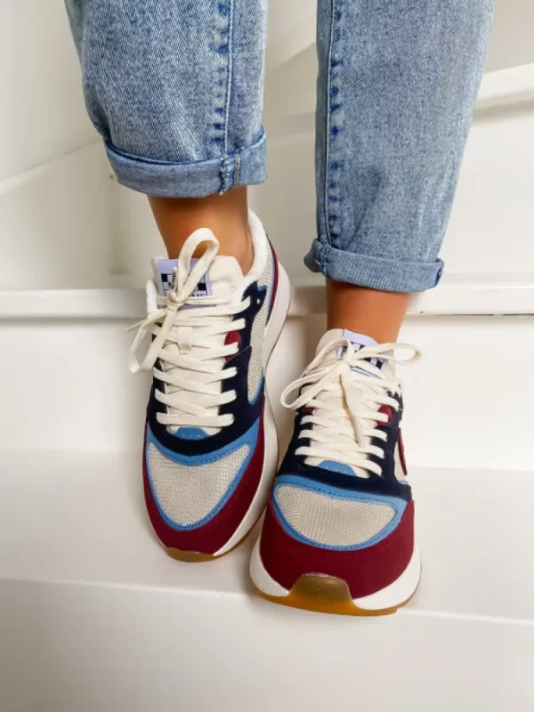 Femme No Name Baskets^-Power Jogger Burgundy/Dove