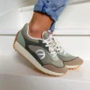 Femme No Name Baskets^-Punky Jogger Lichen/Tilleul
