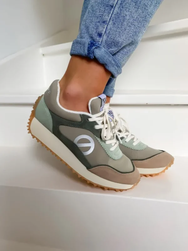 Femme No Name Baskets^-Punky Jogger Lichen/Tilleul