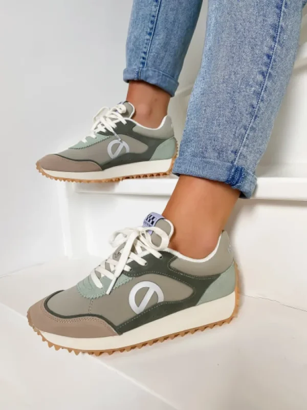 Femme No Name Baskets^-Punky Jogger Lichen/Tilleul