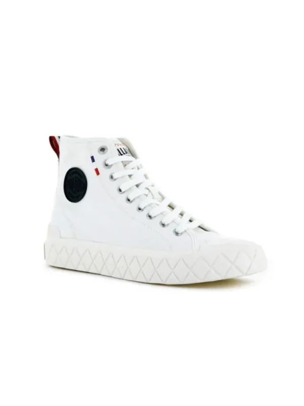 Femme Palladium Bottines^Palla Ace Canvas Mid Star White-