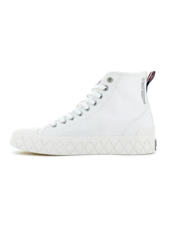 Femme Palladium Bottines^Palla Ace Canvas Mid Star White-