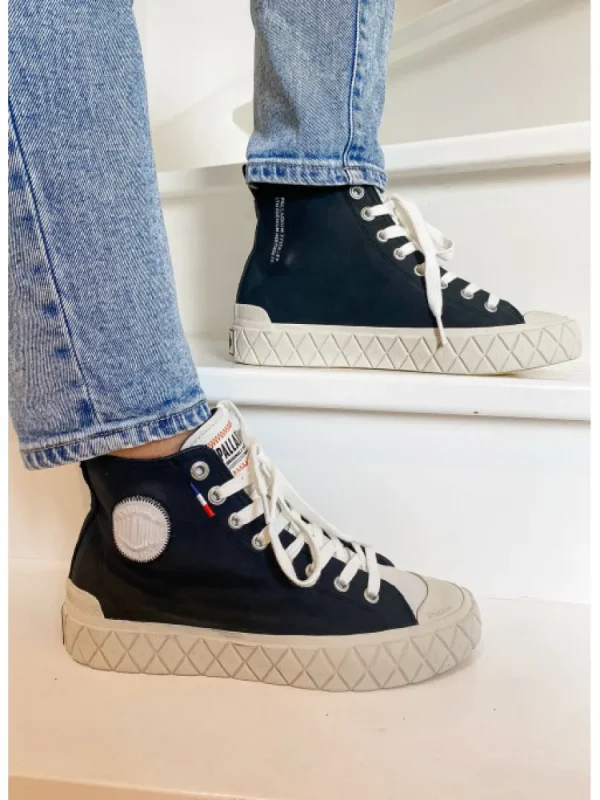 Femme Palladium Baskets^Palla Ace Mid Cuir Black-