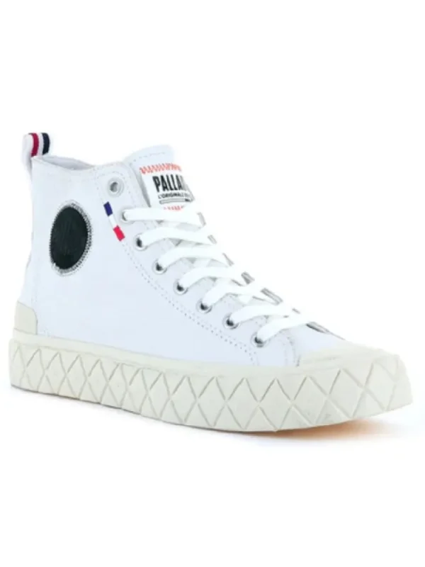 Femme Palladium Baskets^Palla Ace Mid Cuir White-