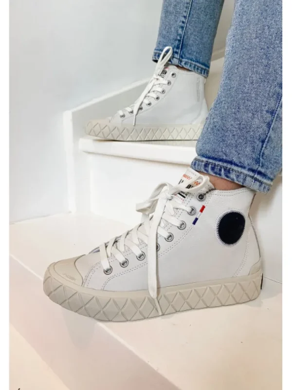 Femme Palladium Baskets^Palla Ace Mid Cuir White-