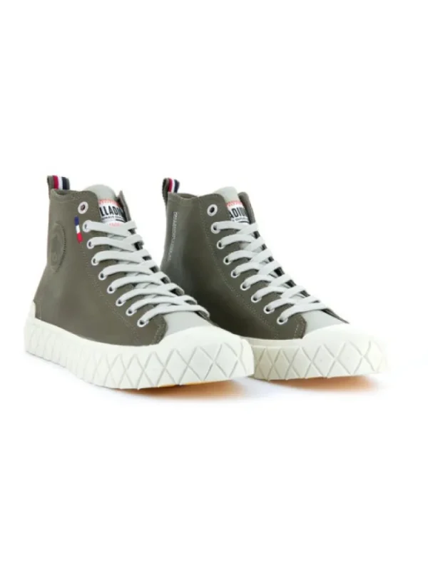 Femme Palladium Baskets^Palla Ace Mid Leather Dusky Green-
