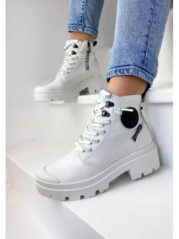 Femme Palladium Bottines^Pallabase Metro Star White-