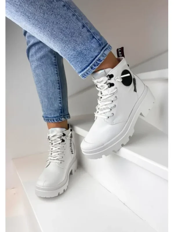 Femme Palladium Bottines^Pallabase Metro Star White-