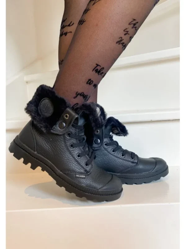Femme Palladium Bottines^-Baggy Nubuck Wl Black