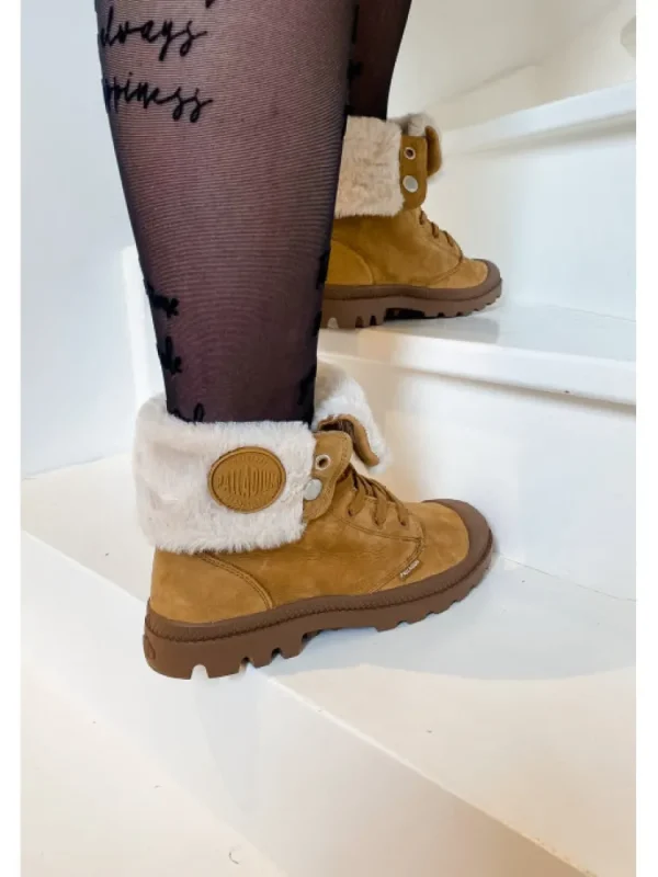 Femme Palladium Bottines^-Baggy Nubuck Wl Brown