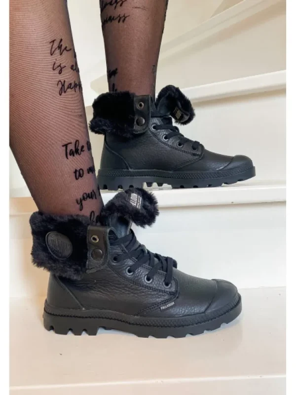 Femme Palladium Bottines^-Baggy Nubuck Wl Black