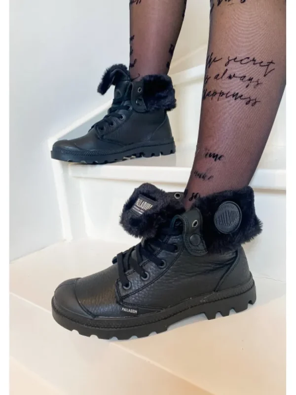 Femme Palladium Bottines^-Baggy Nubuck Wl Black