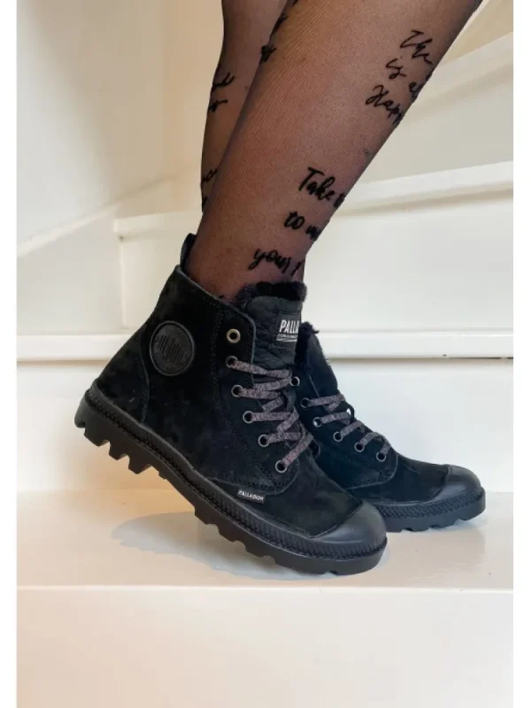 Femme * Bottines^Palladium-Pampa Hi Zip Nubuk Black