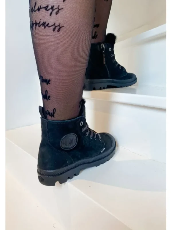 Femme * Bottines^Palladium-Pampa Hi Zip Nubuk Black