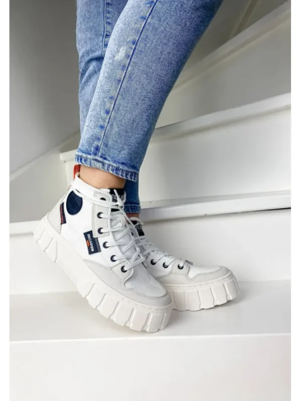 Femme Palladium Bottines^Pallatower Hi Star White-