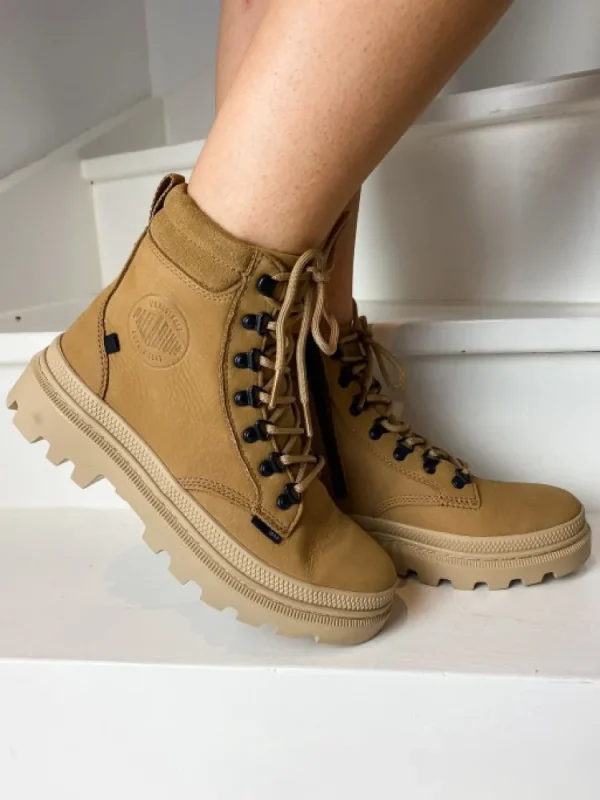 Femme Palladium Bottines^Pallatrooper Hiker Nubuck Tan-