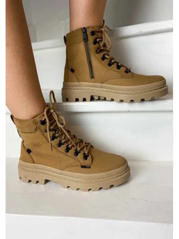 Femme Palladium Bottines^Pallatrooper Hiker Nubuck Tan-