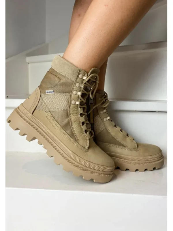 Femme Palladium Bottines^Pallatrooper Tactical Caramel-