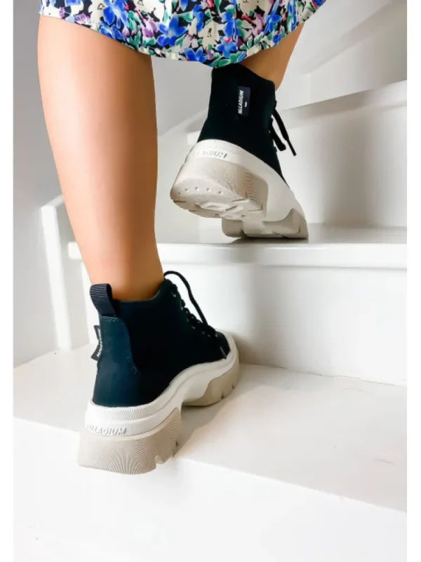 Femme Palladium Bottines^Pallawave Black/Marshmallow-