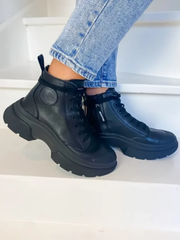 Femme Palladium Bottines^Pallawave Cuir Black-
