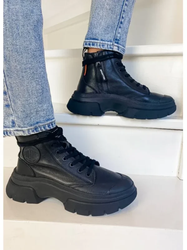 Femme Palladium Bottines^Pallawave Cuir Black-