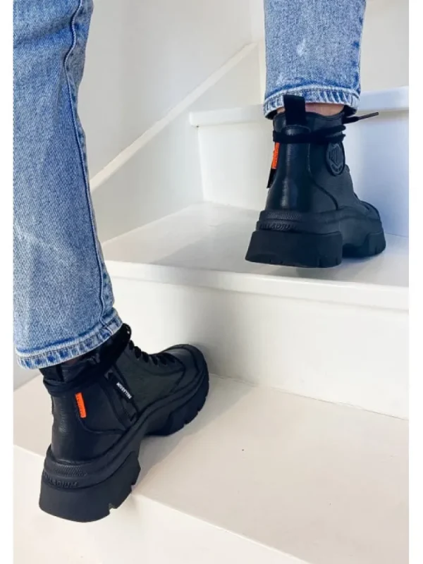 Femme Palladium Bottines^Pallawave Cuir Black-