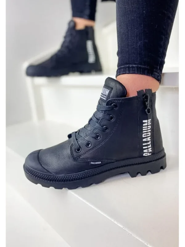 Femme * Bottines^Pampa Ubn Zips Leather Black-Palladium