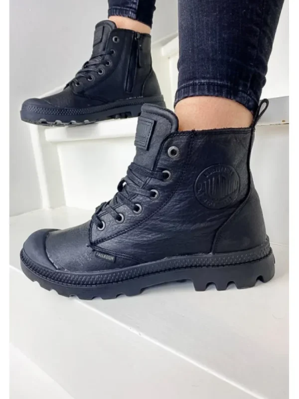 Femme * Bottines^Pampa Zip Leather Ess Black-Palladium