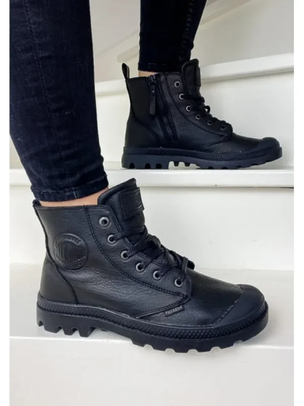 Femme * Bottines^Pampa Zip Leather Ess Black-Palladium