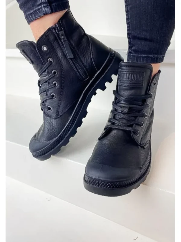 Femme * Bottines^Pampa Zip Leather Ess Black-Palladium