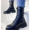 Femme Reqins Bottines^Rangers Dimitra Cuir Graine