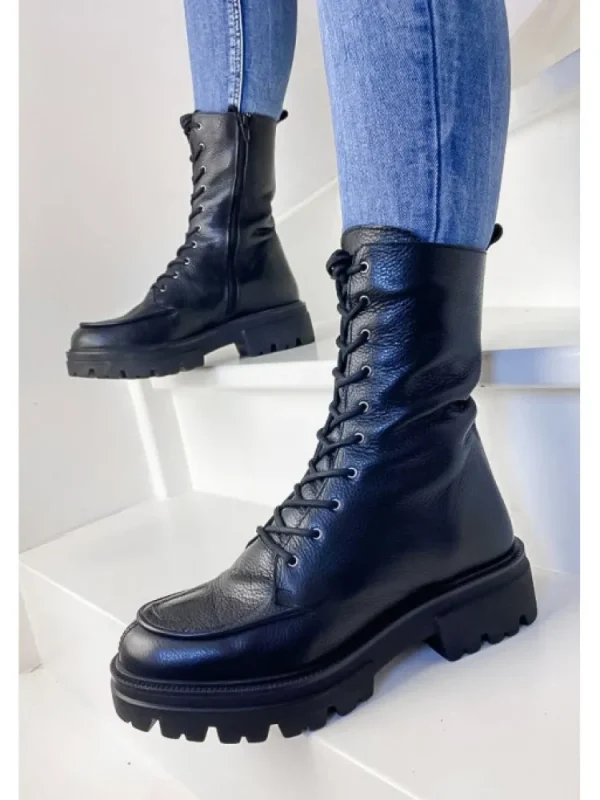 Femme Reqins Bottines^Rangers Dimitra Cuir Graine