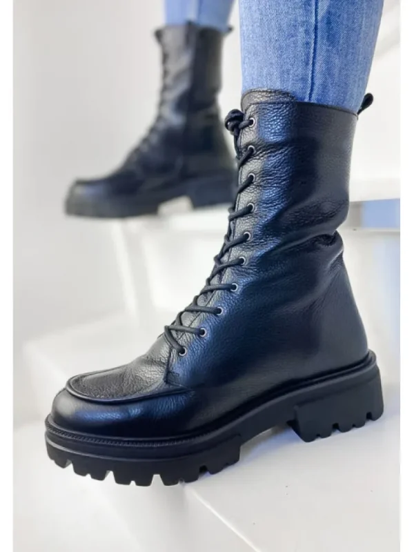 Femme Reqins Bottines^Rangers Dimitra Cuir Graine