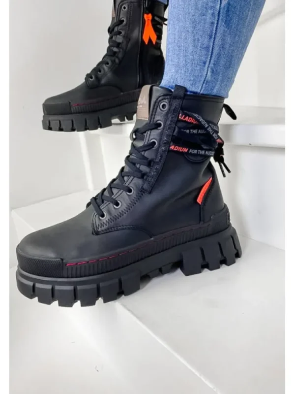 Femme Palladium Bottines^Revolt Boot Leather Black-
