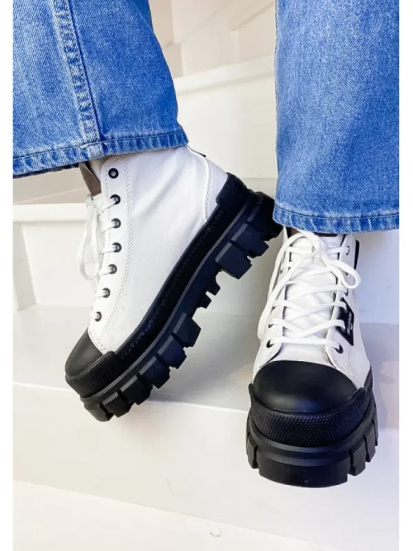 Femme Palladium Bottines^Revolt Hi Tx Star White-